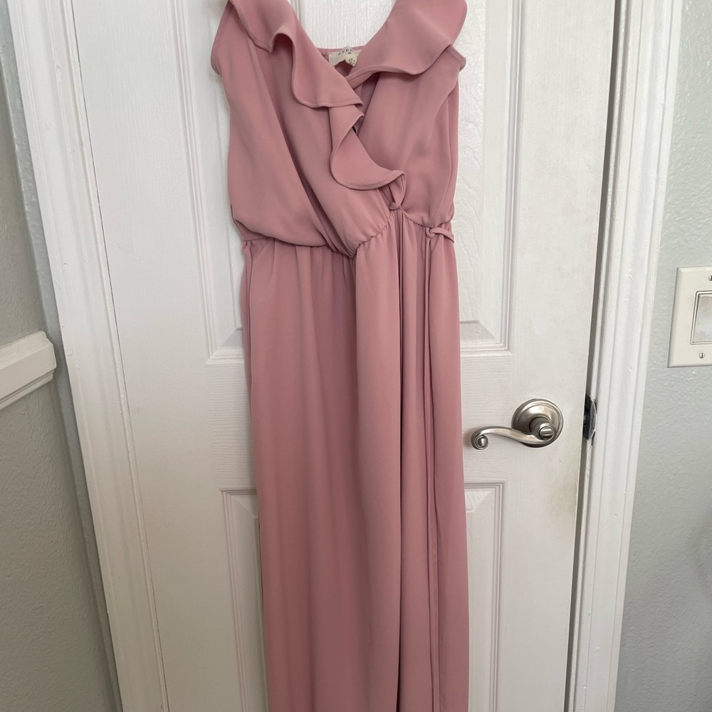 Pink/Blush High-Low Dress with Cinched Waist